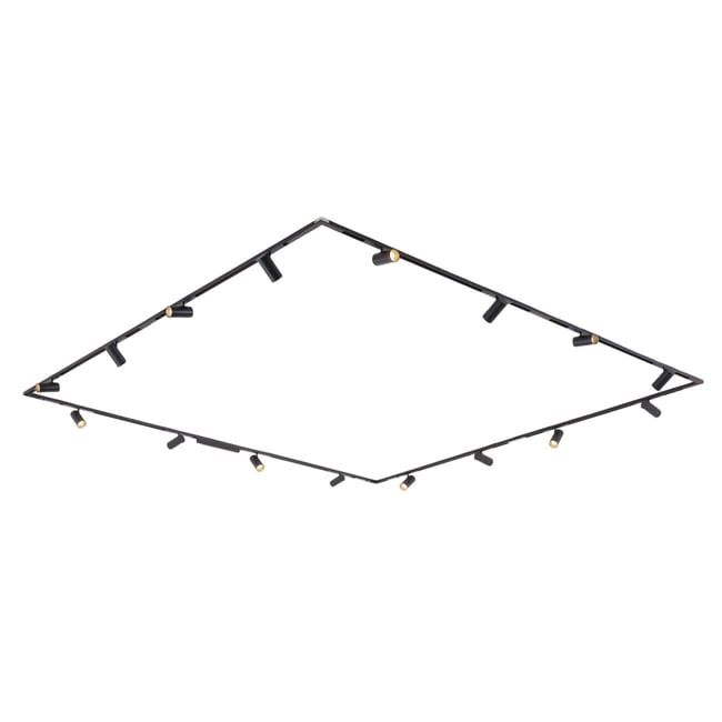 Pack rail magnétique 16 spots - LYNE Couleur noir <span itemprop=