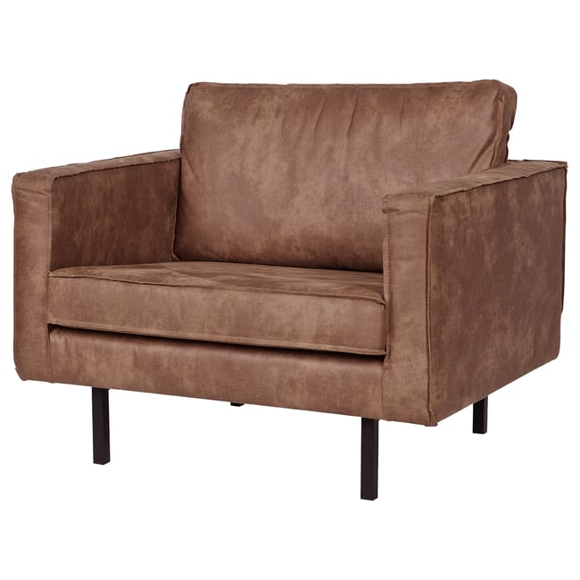 Fauteuil en similicuir RODEO Couleur cognac <span itemprop=