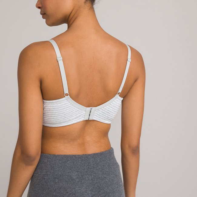 Sujetador de lactancia sin aros rayas gris blanco La Redoute Collections La Redoute
