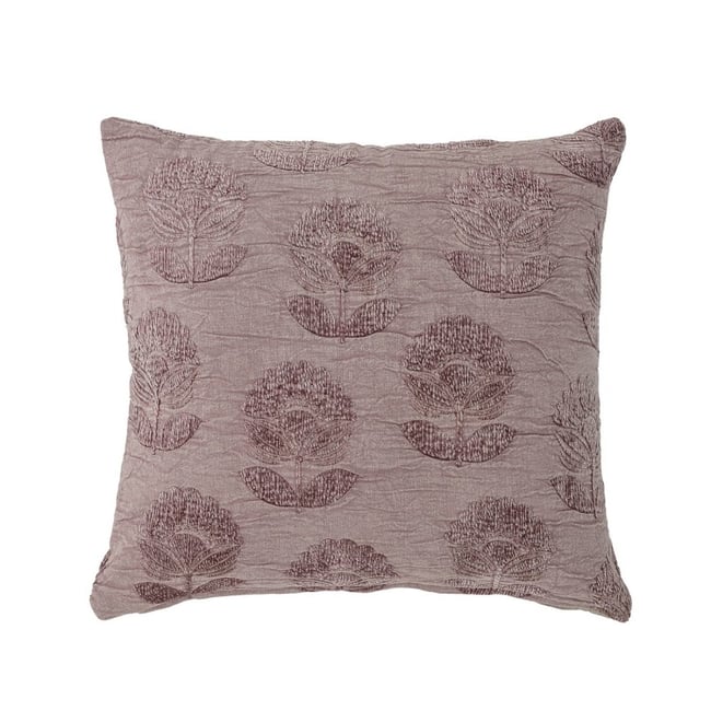 Coussin décoratif motif floral  Sofia mauve <span itemprop=