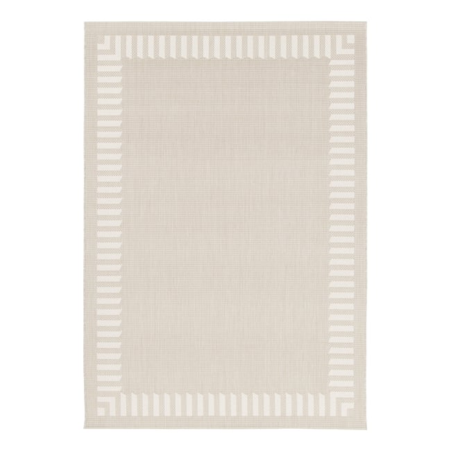 Tapis intérieur extérieur fibres recyclées AGORA Couleur beige sable <span itemprop=