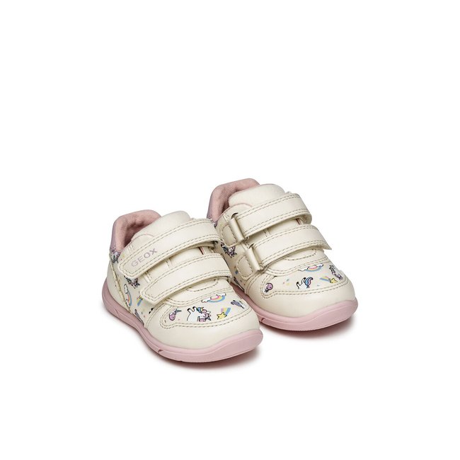 Zapatillas con velcro transpirables Zapito, primeros pasos marfil/rosa <span itemprop=