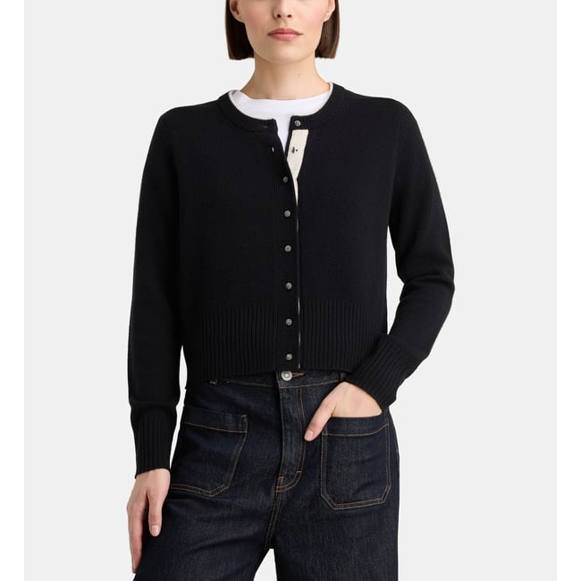 Cardigan droit zali boutons bijoux cachemire - GALERIES LAFAYETTE
