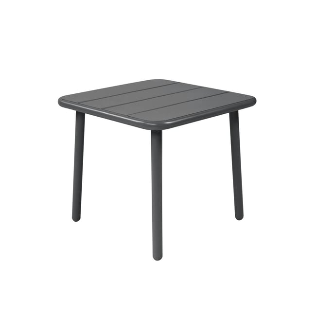 Table basse de jardin carrée acier  AMÉLIA anthracite <span itemprop=
