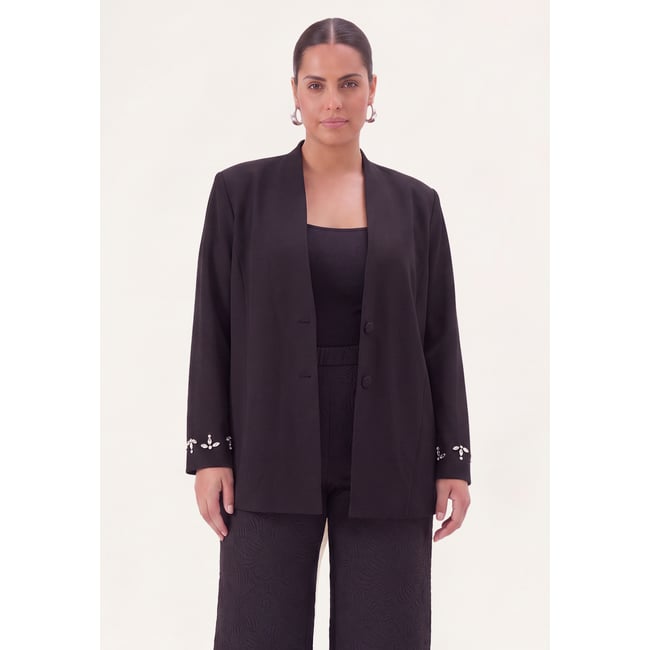 Veste /Blazer avec manches longues noir <span itemprop=