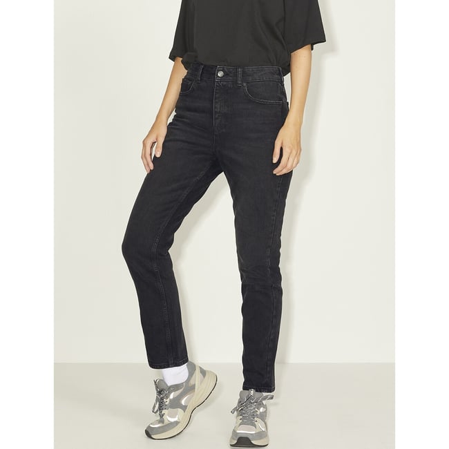 Jean slim taille haute black denim <span itemprop=