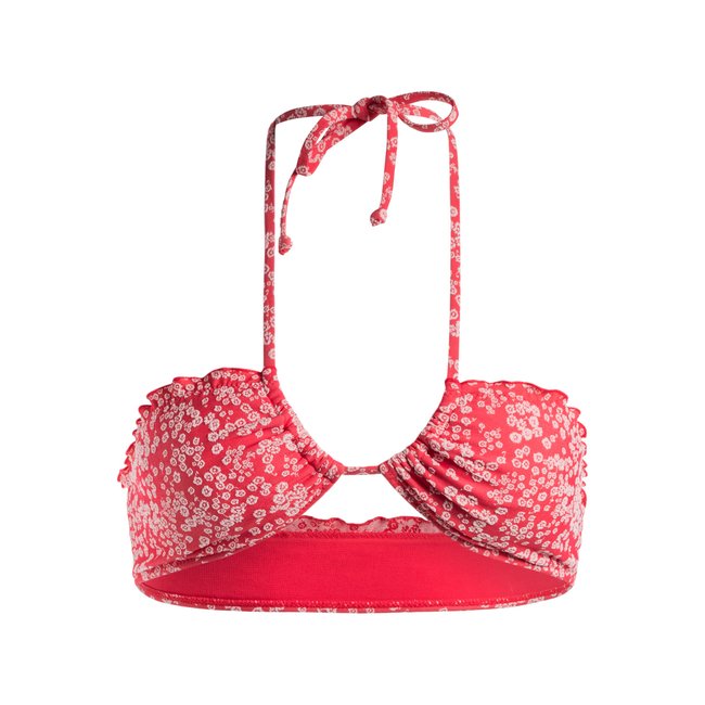 Haut de maillot de bain bikini bandeau MARGARITA. rouge hibiscus margarita <span itemprop=