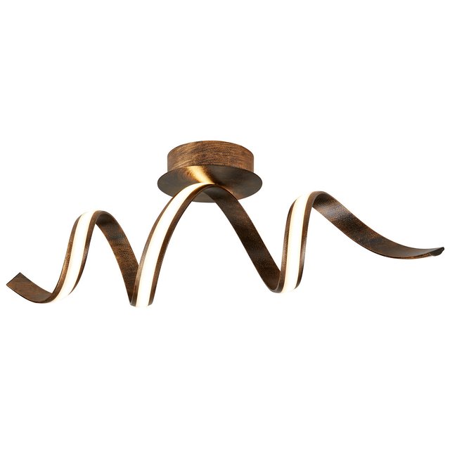 Rustic Metal and Opal Twist LED Ceiling Light, rust, SO'HOME