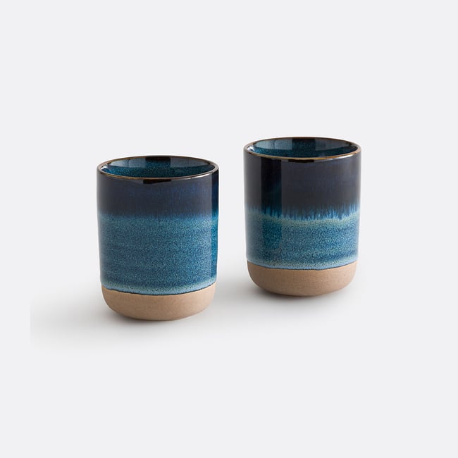 Zestaw 2 kubków Bisceto Reactive Glazed Stoneware w kolorze niebieskim LA REDOUTE INTERIEURS