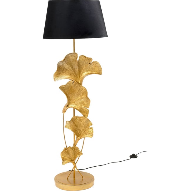 Lampadaire feuilles de ginkgo Couleur or <span itemprop=