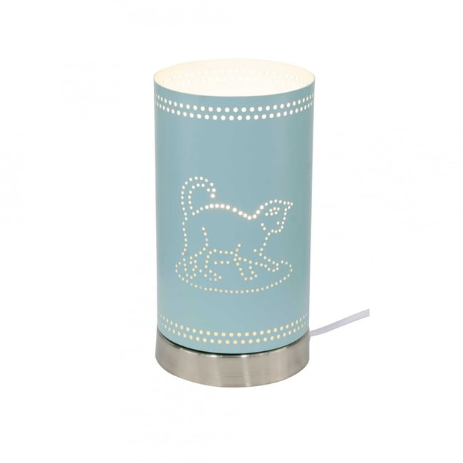 Lampe à poser tactile en métal, CALINE Couleur bleu <span itemprop=