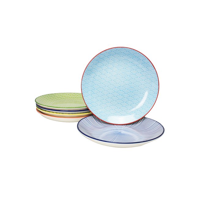 Lot de 6 assiettes à dessert design 3, SABAE Couleur jaune <span itemprop=