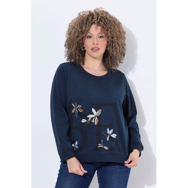 Sweat-shirt avec fleurs brodées - ULLA POPKEN