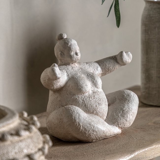 25cm Lady Cement Decoration, cream, ÉDITÉ