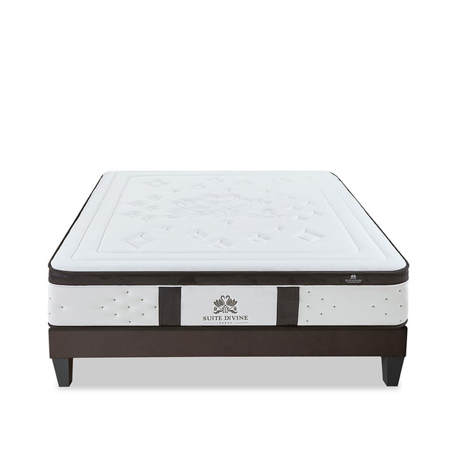 Ensemble Suite Divine 90x190 cm Matelas Mousse + Sommier Bois - BELLECOUR