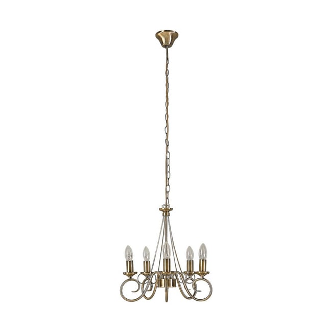 Lustre en métal antique, Marnia Couleur laiton ancien <span itemprop=