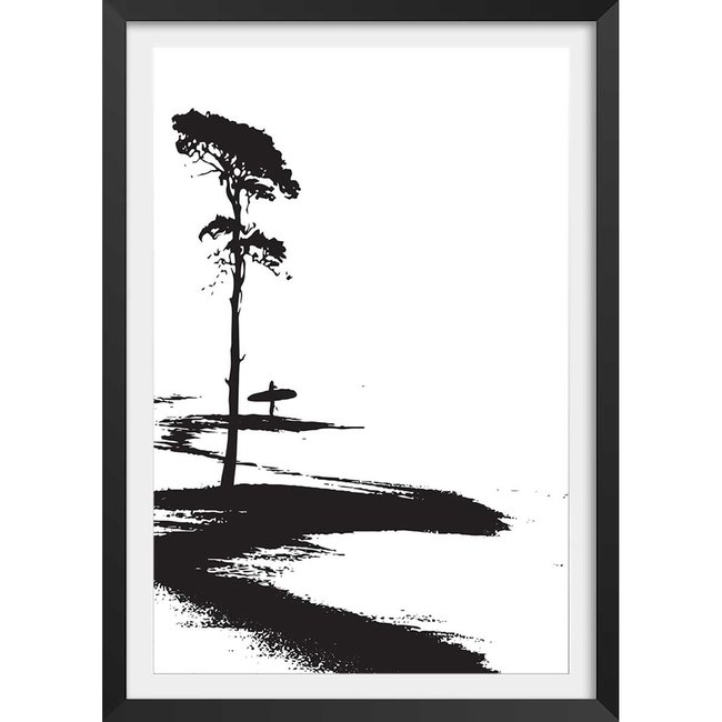 Poster vintage Landes Francia Costa Surf Viaggio Tela Parete Casa
