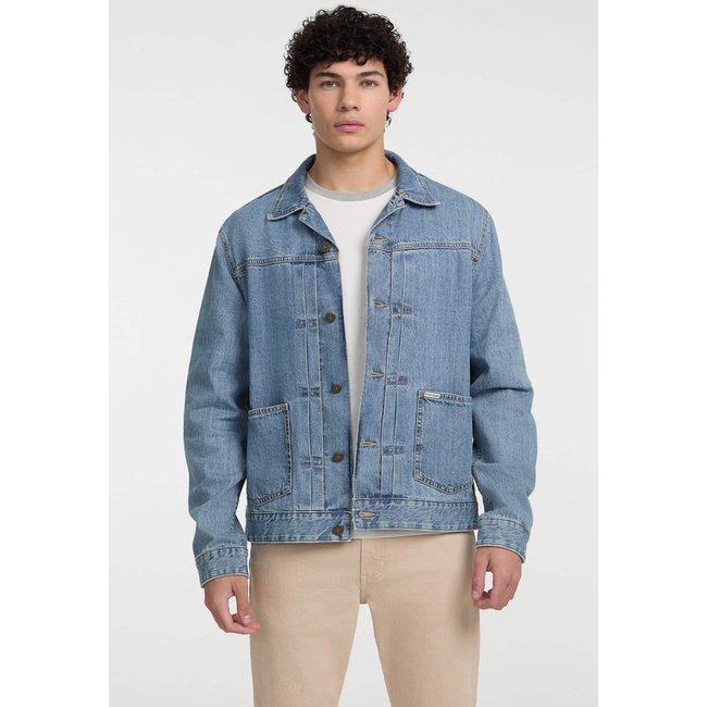 Veste En Jean Classique bleu ciel <span itemprop=