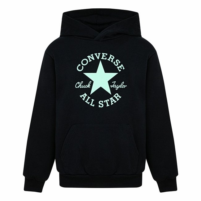 Sweat à capuche avec gros logo en molleton noir <span itemprop=