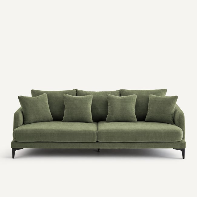 Canapé droit, 3 ou 4 places, en polyester et coton, MODERNISTE - EMMANUEL GALLINA X AM.PM