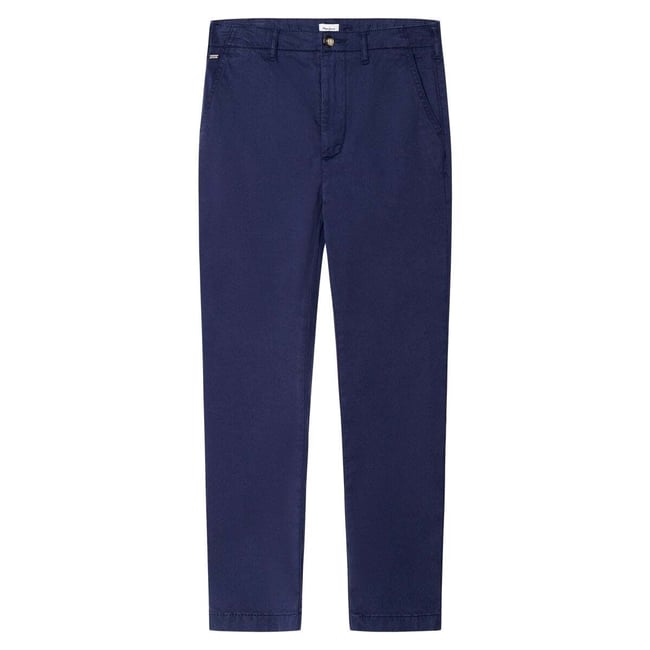 Pantalon Chino Coupe Slim En Sergé marine <span itemprop=