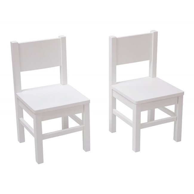 Lot de 2 Chaises Enfant en bois Blanc 4-7 ans Couleur blanc <span itemprop=