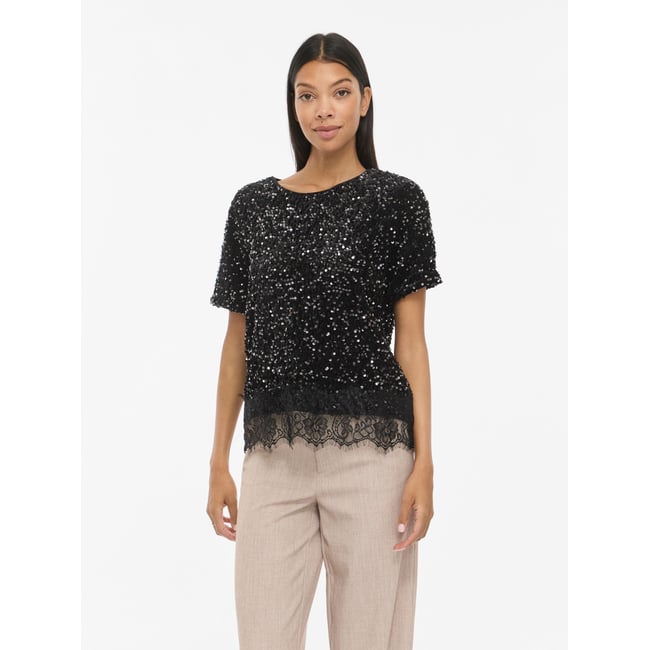 Top À Manches Courtes noir - black1 <span itemprop=