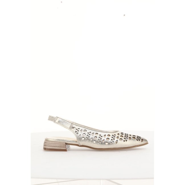 Ballerine in pelle tacco piatto platino MJUS