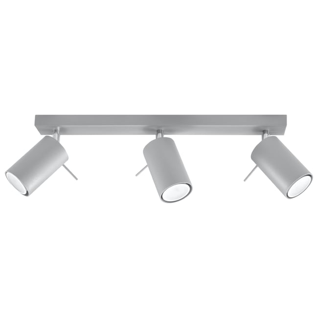Plafonnier Acier Gris GU10 3 Ring Couleur gris <span itemprop=