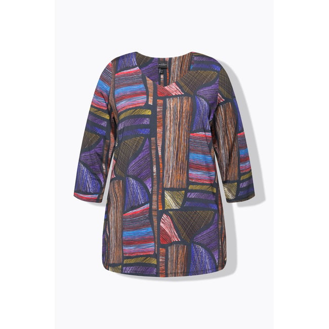 T-shirt long en tissu fluide mûres <span itemprop=