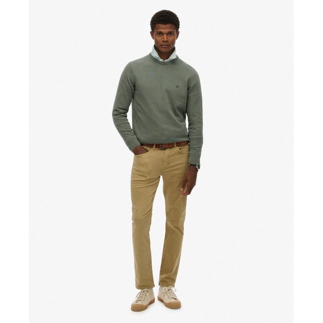 The Merchant Store - Pantalon 5 poches en satin beige américain <span itemprop=