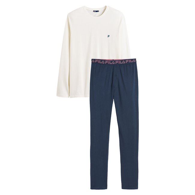 Small Logo Pyjamas, white + navy, FILA