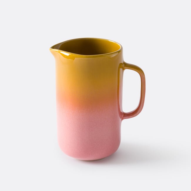 Carafe en grès émail réactif, Ikora Couleur jaune/rose <span itemprop=
