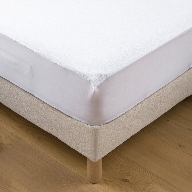Protège matelas éponge coton antiacarien imper H25 Couleur blanc <span itemprop=