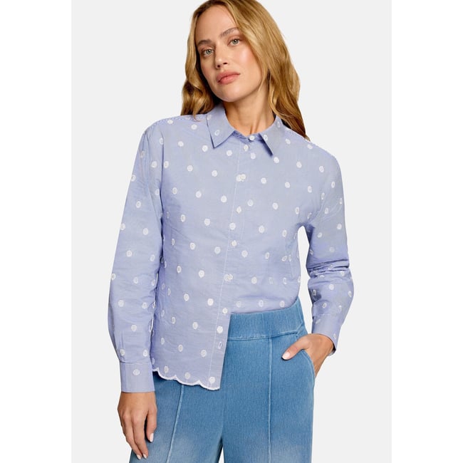 Blouse mit streifen und stickerei bluewhite <span itemprop=