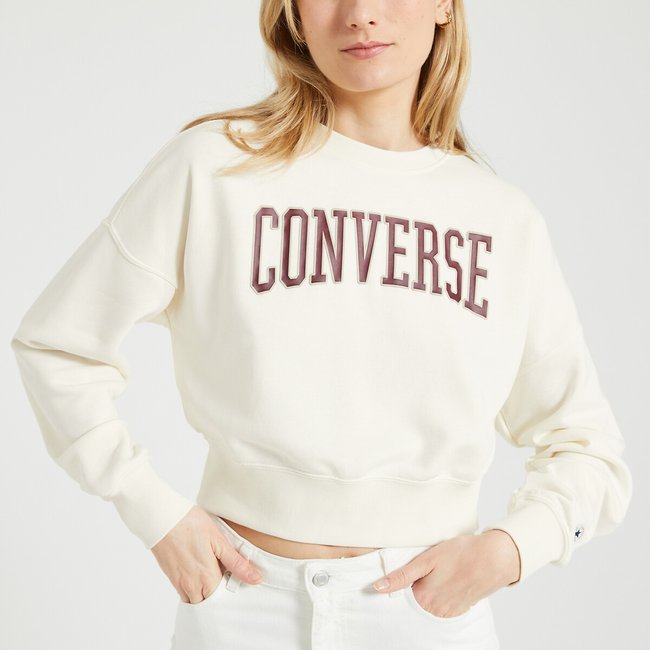 Felpa crop girocollo Crew ecru CONVERSE