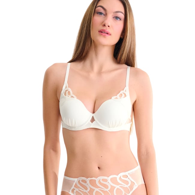 Soutien-gorge préformé SHINY SECRET Mariage ivoire <span itemprop=