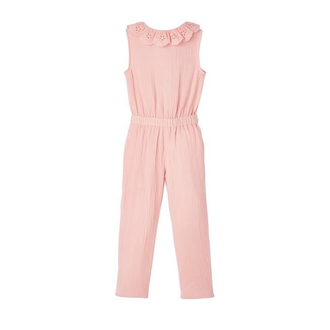 Combinaison Femme Lot Rose Nylon + Corsage Blanc Brodé Fleurs - Taille 2/3 - Occasion Très Bon état
