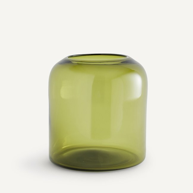 Vaso in vetro tinto soffiato a bocca, Sopio verde bottiglia AM.PM