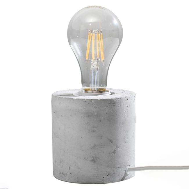 Lampe à poser Béton Gris E27 1 Salgado Couleur gris <span itemprop=