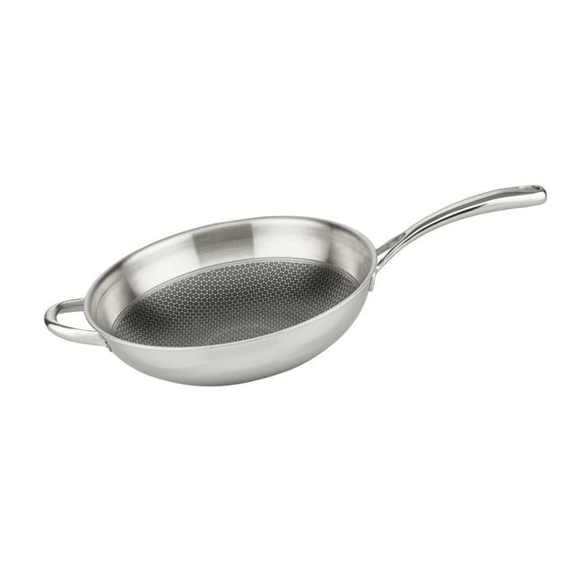 Poêle wok 30 cm en inox 18/10 RELIEF EVOLUTION inox <span itemprop=