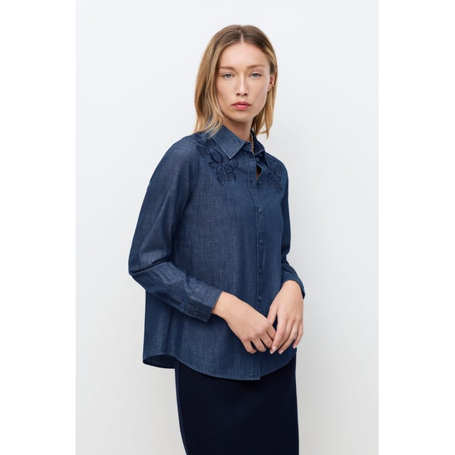 Chemise Brendabroderie denim stone <span itemprop=