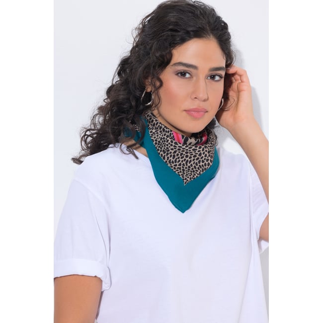 Foulard motif léopard, jeu de motifs beige <span itemprop=