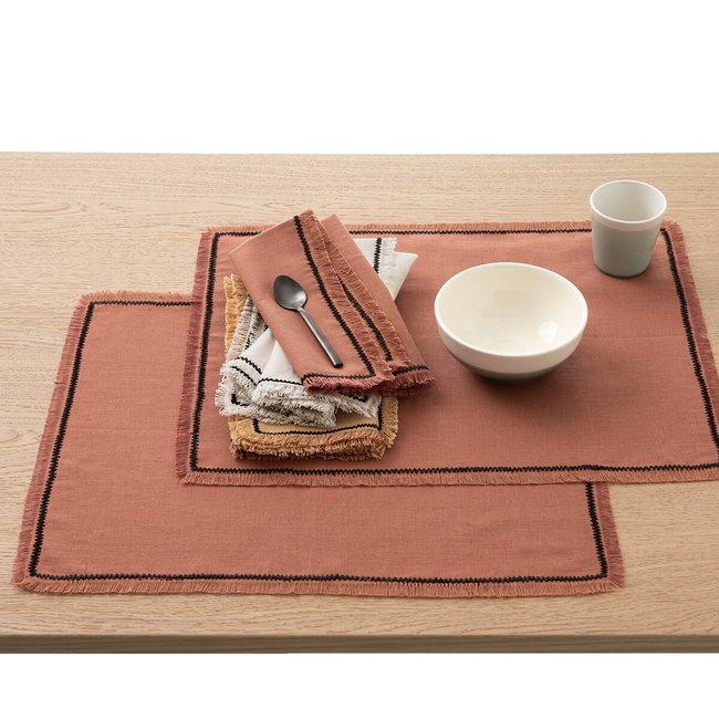 Lot de 2 sets de table métis lin/coton Menorca - LA REDOUTE INTERIEURS
