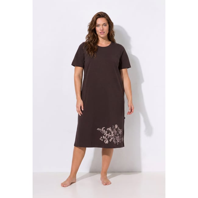 Lot de 2 chemises de nuit marron pin <span itemprop=