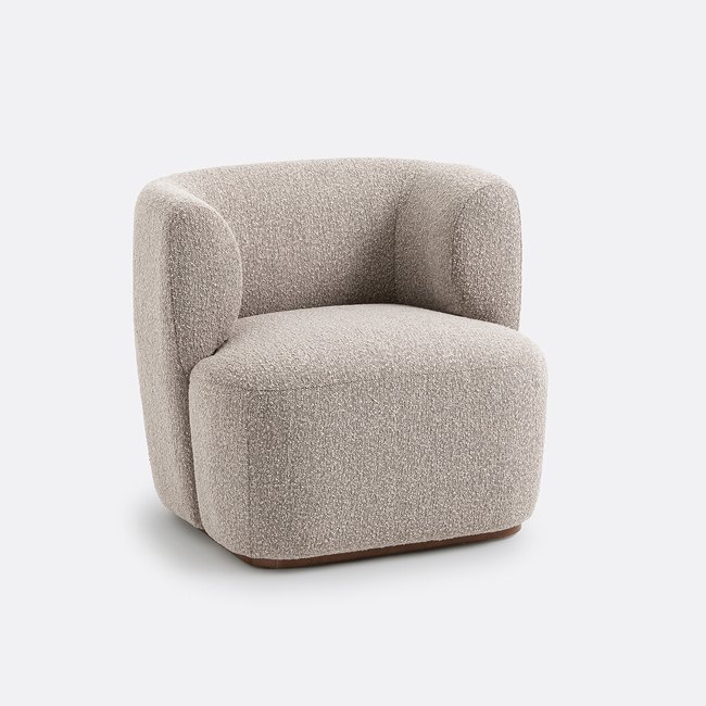 Fauteuil bouclette, Nidou Couleur gris chiné <span itemprop=