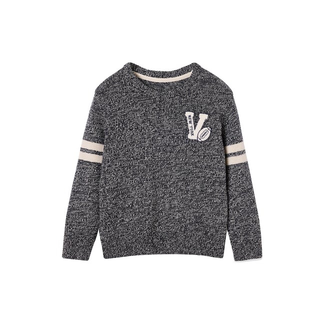 Pull col rond manches longues lot bleu <span itemprop=