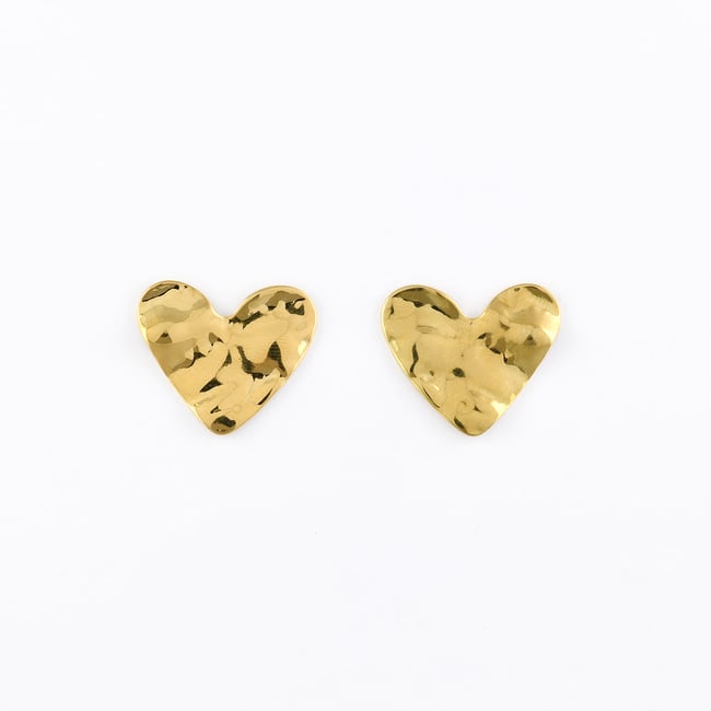 Boucles d'oreilles cœurs acier inoxydable aucun <span itemprop=