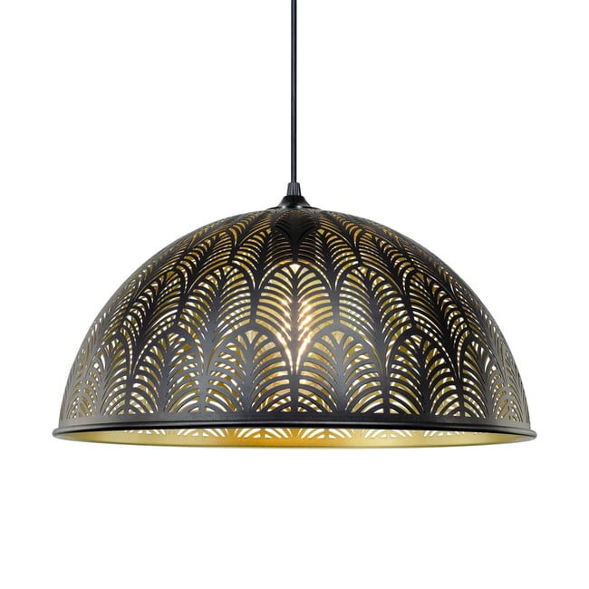 Suspension métal fer, OSENI Couleur noir et doré <span itemprop=