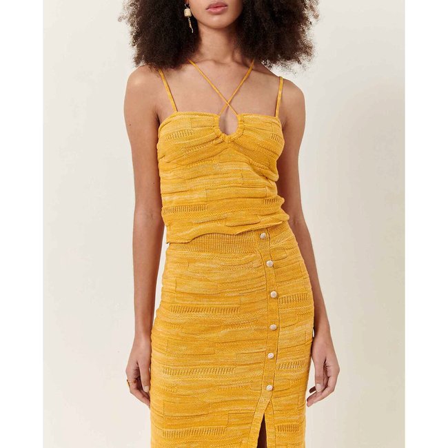Top sottili spalline in maglia GINASUN giallo SESSUN